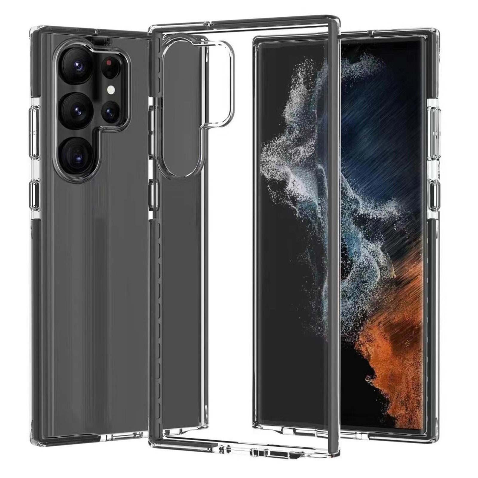For Samsung Galaxy S23 Ultra Flexible TPU TPE Bumper Shockproof Cover Bi-color Drop Protection Clear Phone Case For Samsung Galaxy S23 Ultra Flexible TPU TPE Bumper Shockproof Cover Bi-color Drop Protection Clear Phone Case